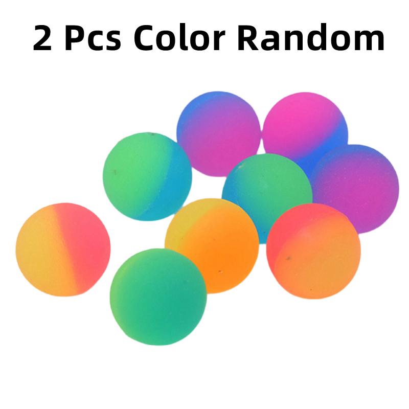 

55Mm2Pcs Cute Fluorescence Children Toy Ball Colored Boy Bouncing Ball Rubber Kids Sport Games Elastic Jumping Balls Outdoor Toy