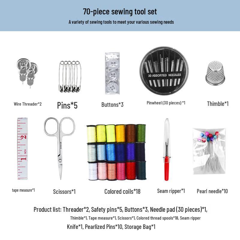 Comprehensive Home Sewing and Repair Kit - Sewing Box & Tool Set