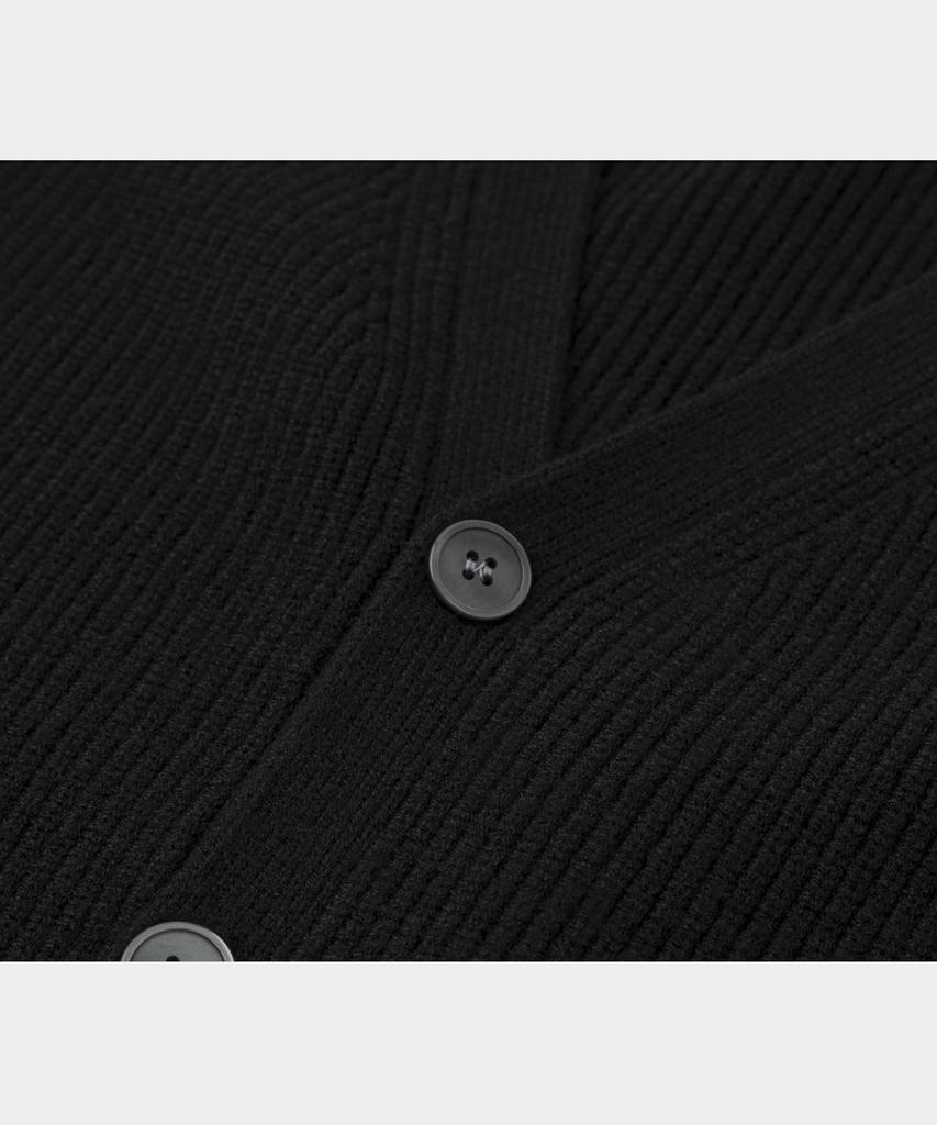 LETTERCOMO Essential V-Neck Cardigan Knit Black