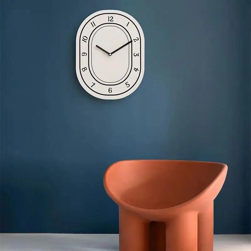 Korean  Creative Minimalist White Wall Clock Fashionable Acrylic Art Wall Decoration Home Desk Living Room Clock Decoration