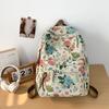 Schoolbag Retro Printed Female College Student Schoolbag for Travel Light Backpack Korean Version New Large-capacity Leisure Bag