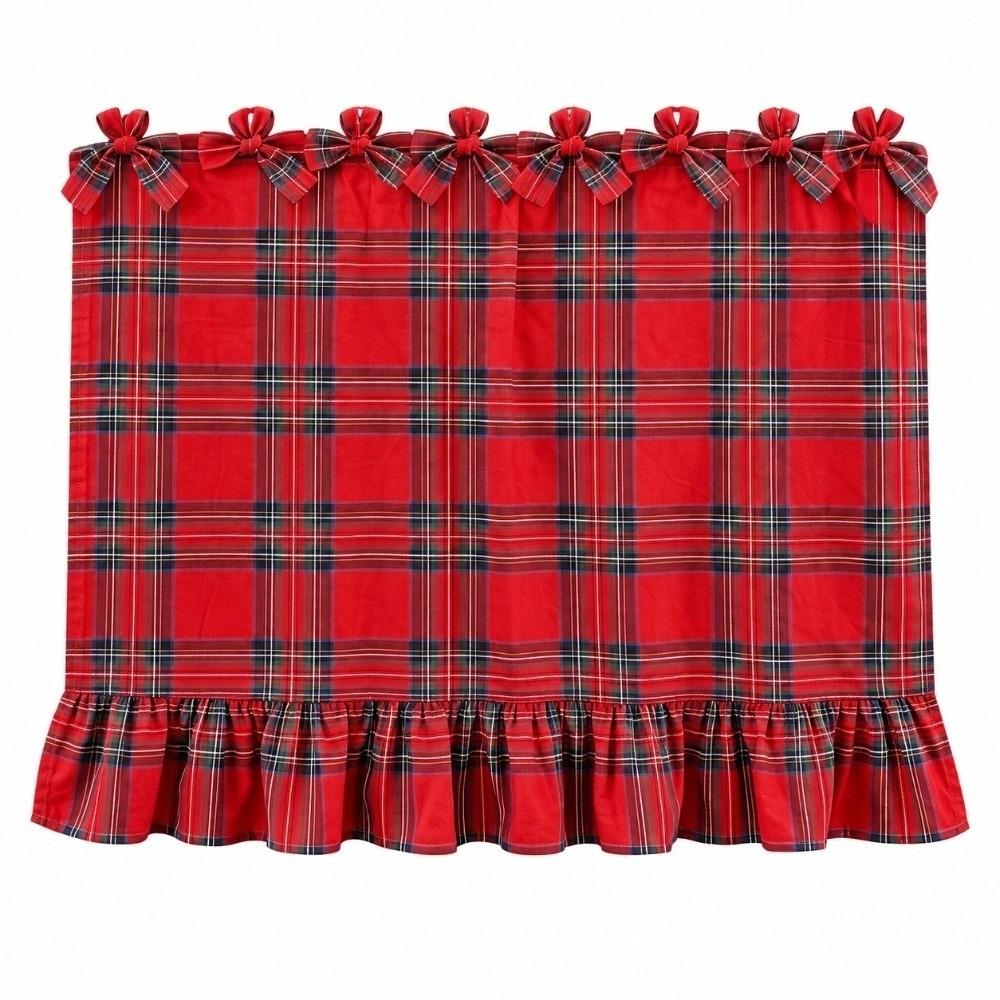 Ruffled Edge Christmas Oven Curtain Double Sided Appliance Dust Cover Festive Cooking