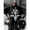 Men's T-shirt with Piercing Sword Print, a Loose, Breathable, and Casual Short-sleeve Top ,a Must-have for Street Fashion Trendsetters!
