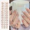 30Pcs Short Oval Almond Fake Nails Xs/S/M Mix Size Nude Artificial False Nail Tips Wearable Full Cover Press On Nails Extension