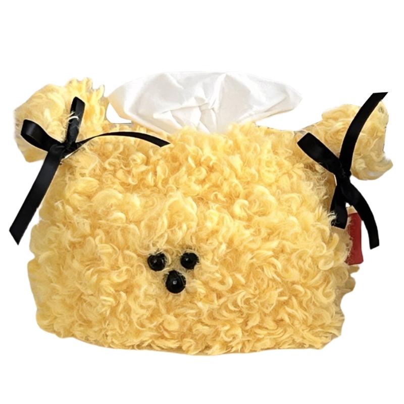 Soft Plush Dog Tissue Holder Playful Dog Plush Tissue Box Cover Modern Tissue Box Contemporary Tissue Cases