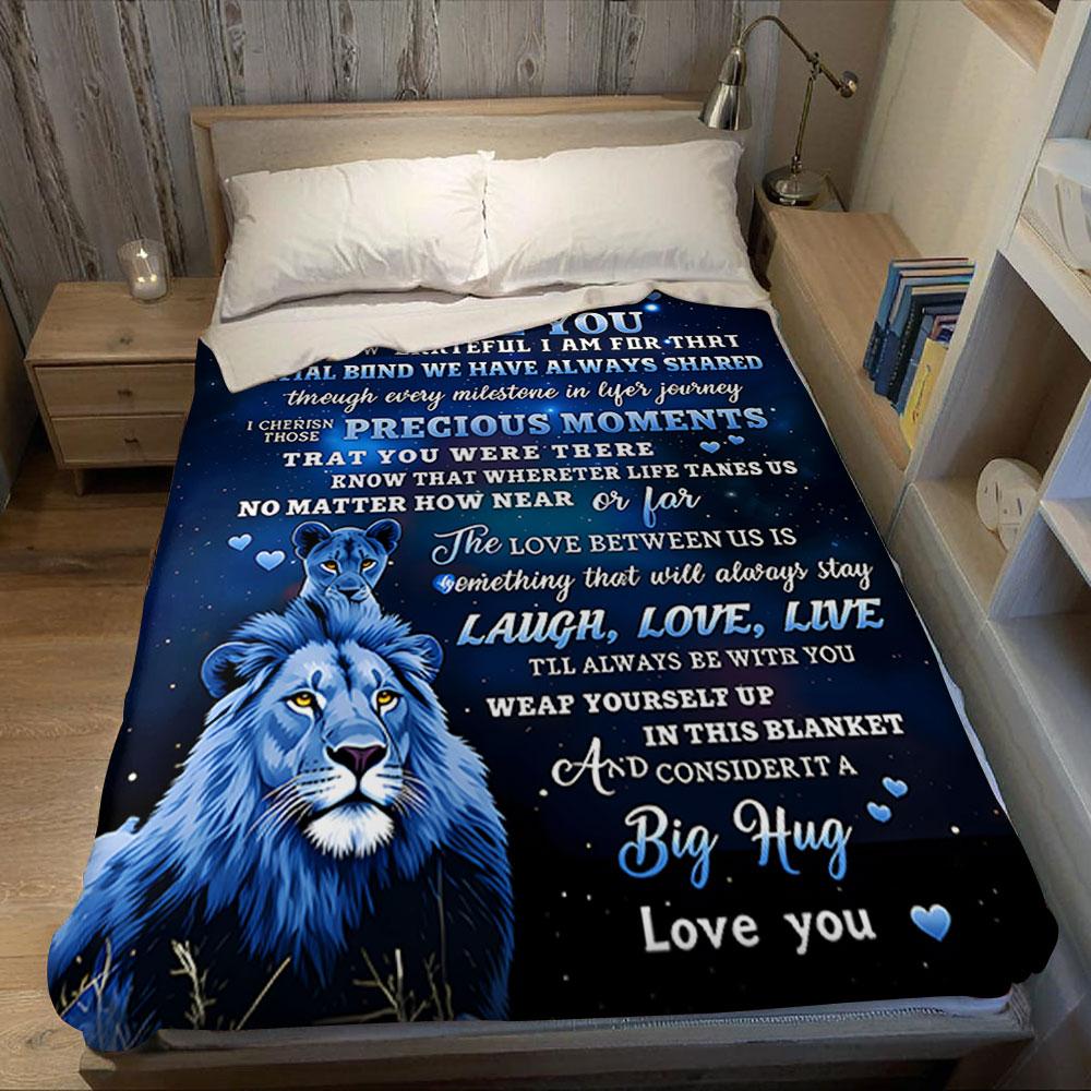 Family Blessings Flannel Blanket Perfect for Sofa Office Bed Travel Sleep Read Relax Camping four season use