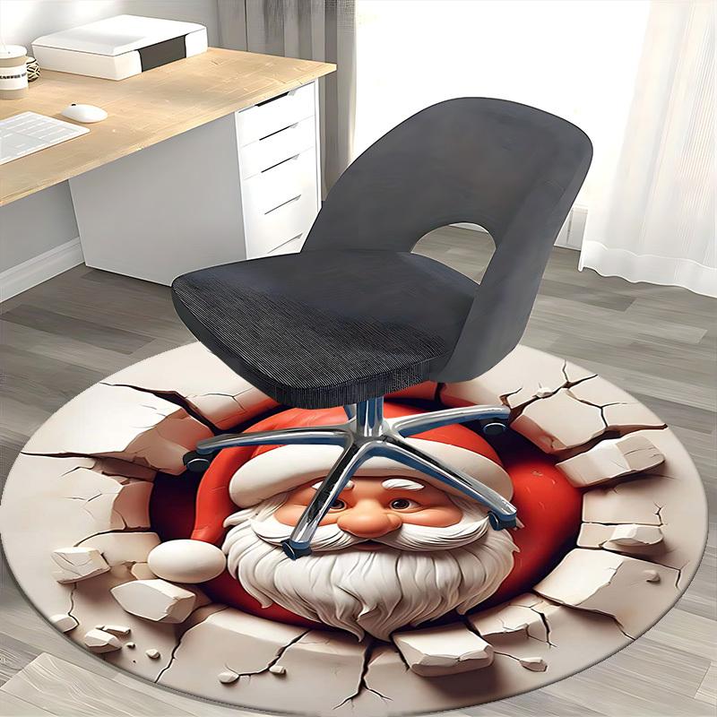 1 Stück Weihnachts-Nikolaus-Design Stuhlmatte - Rutschfester Teppich für Büro, Heimdekoration, Wohnzimmer, Schlafzimmer, Spielzimmer & Wohnheim. J010