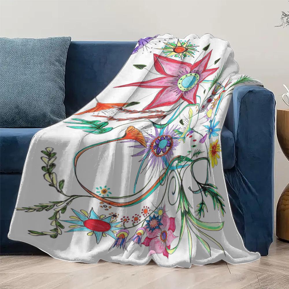 Aquarell-Blumenmuster-Decke Kinder Teenager Mädchen Jungen Bettwäsche Überwurf Sofabezug Dekorative Steppdecke Geschenk
