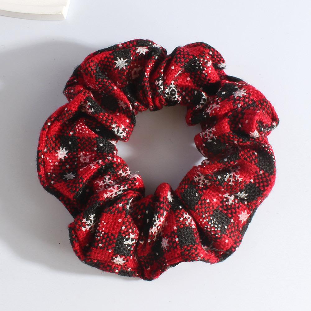 

Christmas Hair Tie Headwear Snowflake Scrunchie Elastic Hair Accessory Knitted Ponytail Hair Tie Christmas Hair Ties6#