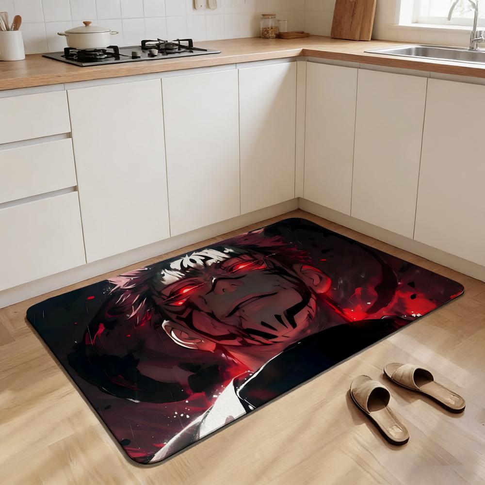 Cartoon Jujutsu Kaisen Floor Mat Non-slip Quick-dry Diatomaceous Earth Bath Mat, Absorbent Doormat