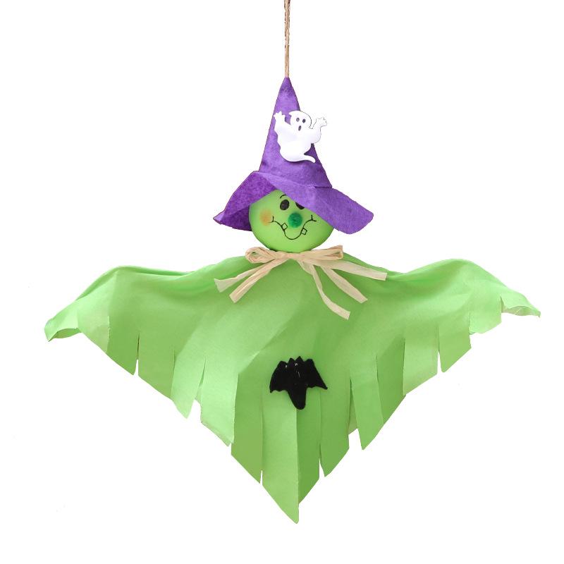 

Witch Halloween Ghost Toy Hanging Decor Wall Ornaments Pumpkin Garden Prop Party Green Ghost