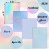 A4 size 32 sheets holographic cold laminating film adhesive laminating sheet cold laminating sheet no machine required broken (raibbow, glass,