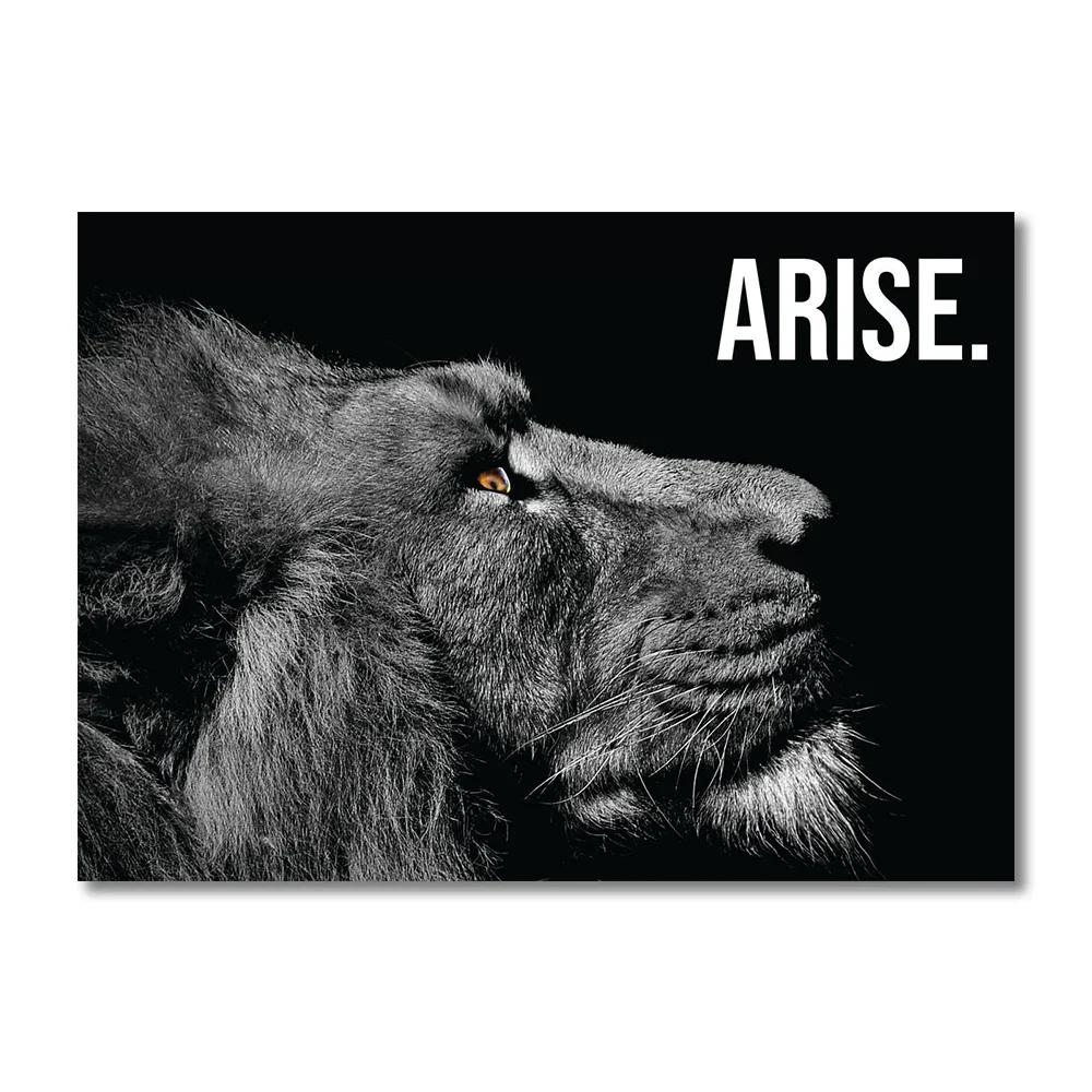 Motivational Animal Poster Eagle Tiger Lion Wall Art Canvas Painting Motto Picture for Living Room Home Decoration
