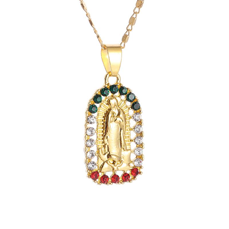 Klassischer katholischer Silberfarbener Anhänger aus Metall mit Jungfrau Maria-Medaille, religiöser Stil, Gebetsamulett-Schmuck