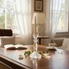 Transparent Glass Candelabra, Height 16 Cm, for 1 Long Candle