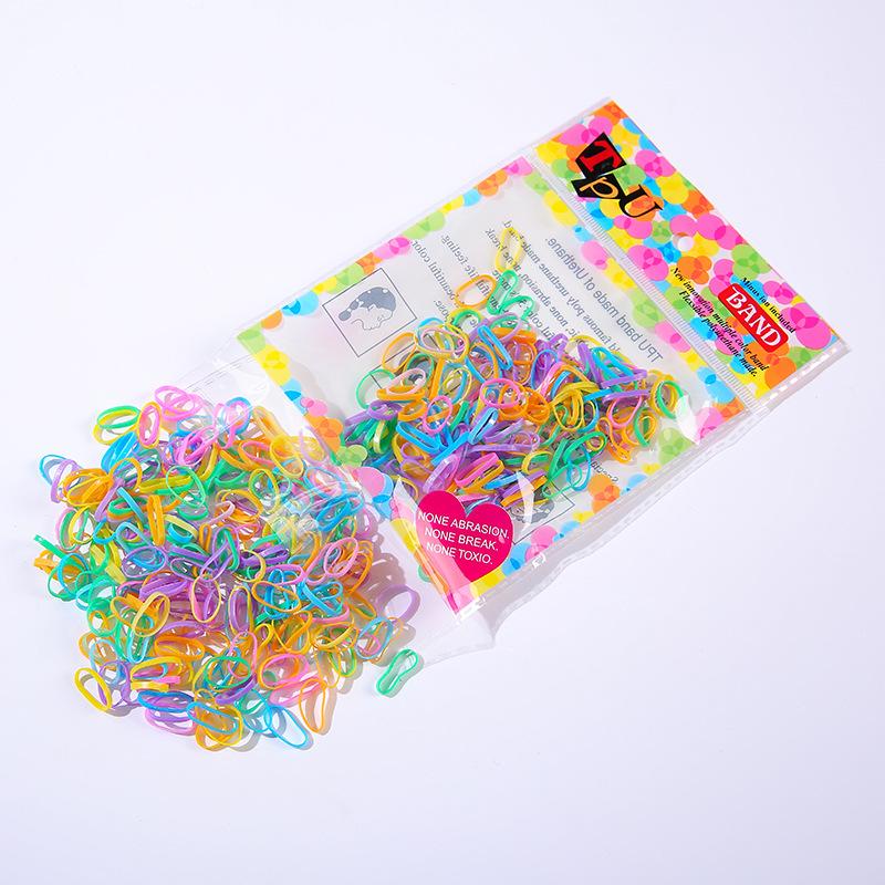 Small Rubber Bands Female Hair Disposable Rubber Band Bag Color High Elastic Hair Ring Does Not Hurt Children'S Head Rope