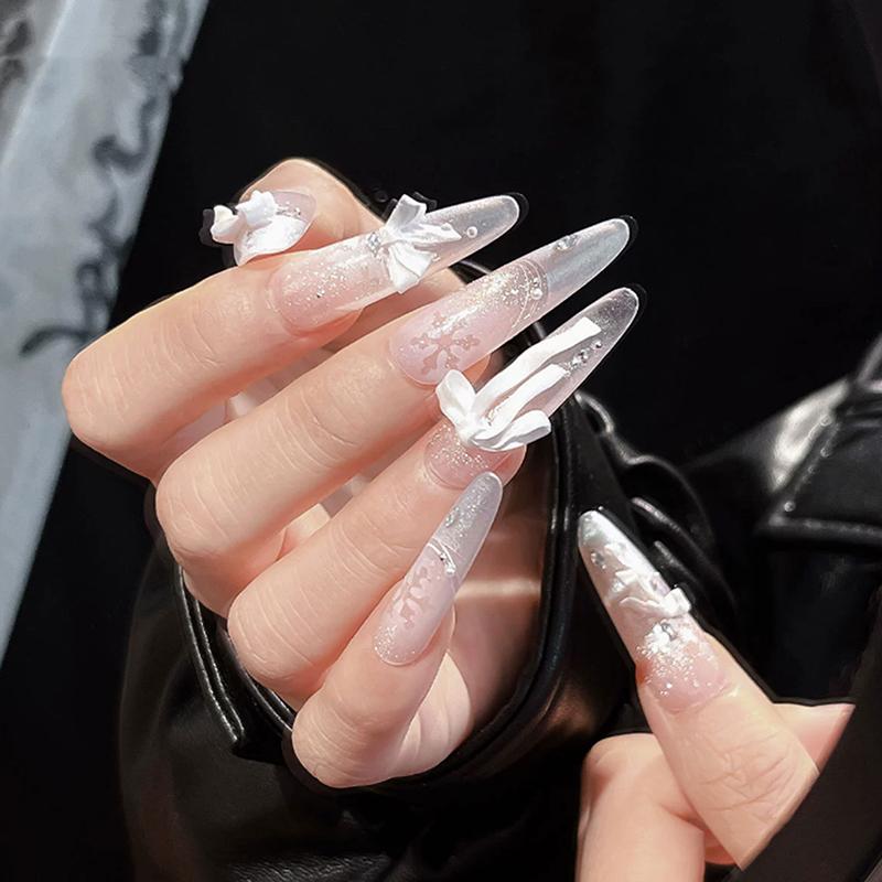 1Pcs Silicone Bow Ribbon 3D Nail Art Mold Nail Decorations Nail Stamp High Transparent Nail Charm Diy Manicure Mold