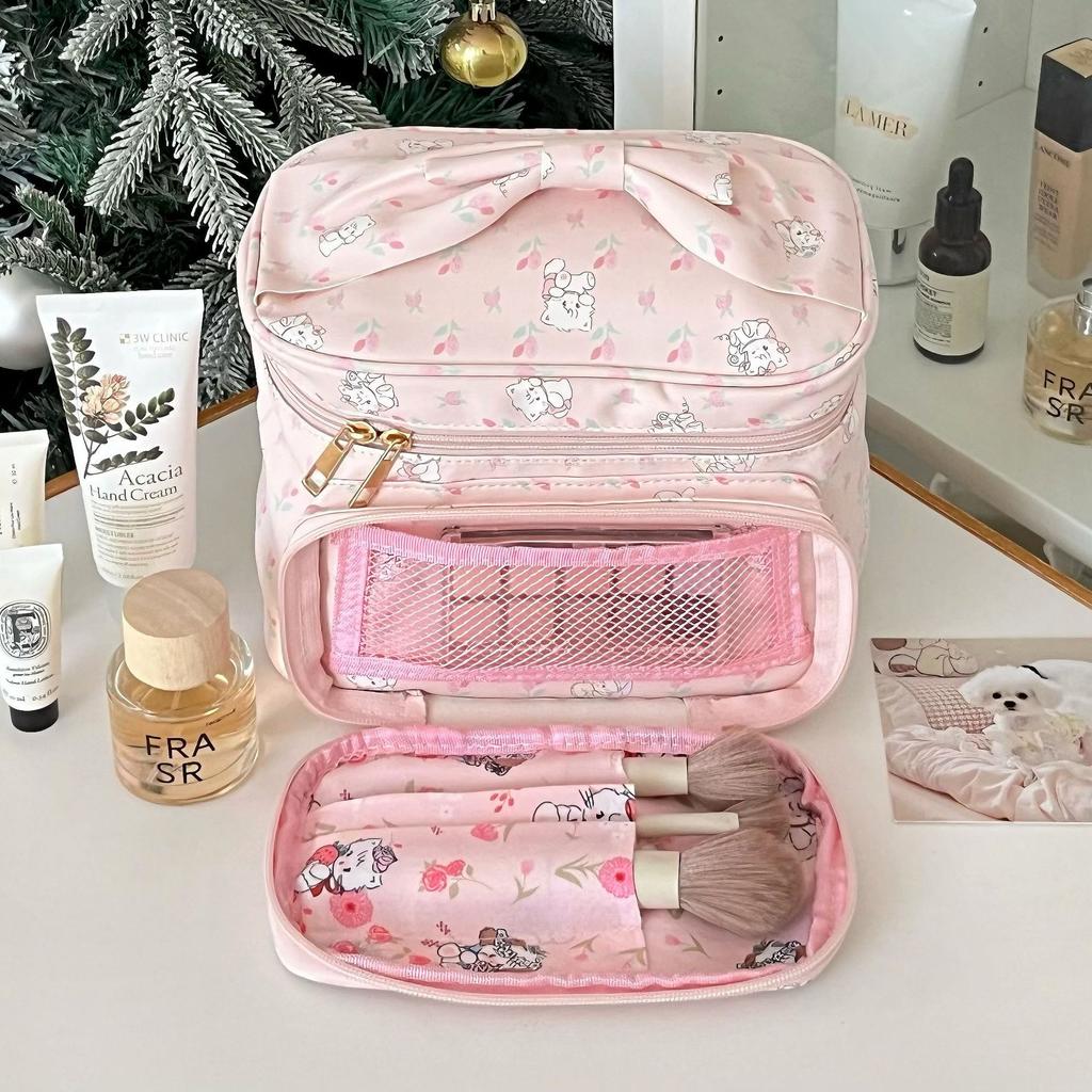 New Cute Princess Cosmetic Bag Women's Storage Bag Large Capacity Travel Square Handbag Women