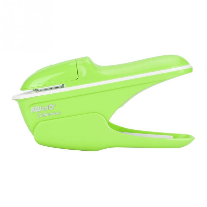 Stapleless Paper Stapler Green Eco-Friendly Durable ABS for Office School Easy to Operate with Comfortable Handle Stapleless Stapling Machine Stapleless Stapler