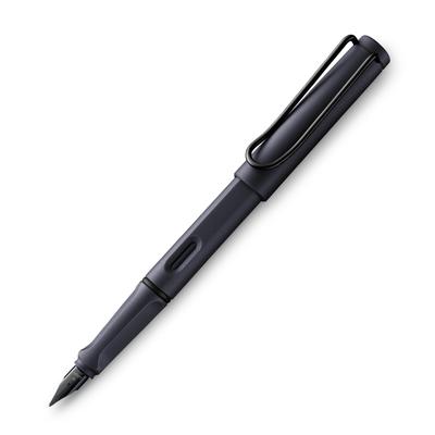 LAMY EF Extra Fine Fountain Steel Officially Imported Pen, Safari, Black, L0E2-EF,