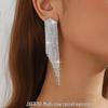 Exquisite Rhinestone Tassel Earrings – Glamorous Long Diamond Drop for Women