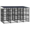 VidaXL Outdoor Kennel with Roof for Dogs Steel 7.37 M² Cage Enclosure 3097949