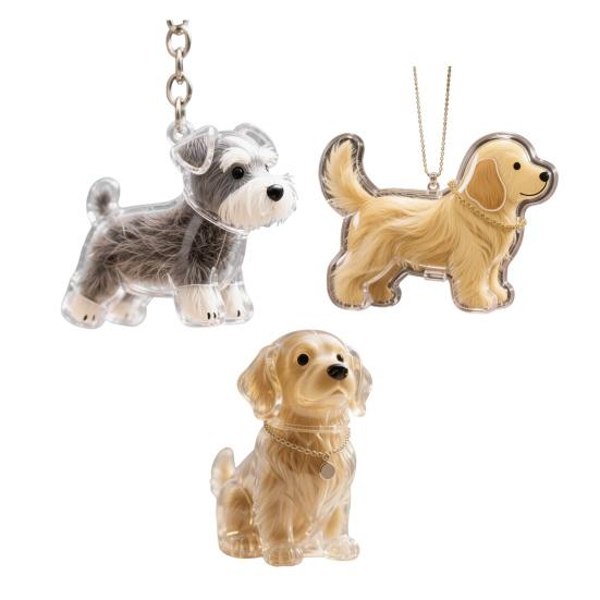 Hundehaarsammler Schlüsselanhänger Anhänger Gedenkaufbewahrungsbox Welpenhaar Aufbewahrungsanhänger Souvenir Transparente Flasche für Tierfell