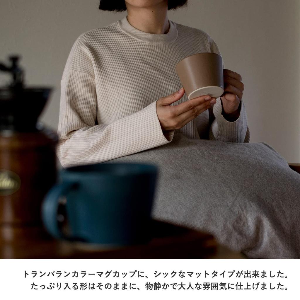 Transparan Large Color Mug, Matte, Made In Japan, Seto Ware, Microwave Safe, Approx. 335ml (Matte Navy)