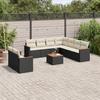 Vidaxl 10-Cz. Set da Giardino, Cuscini Rattan Nero Pe
