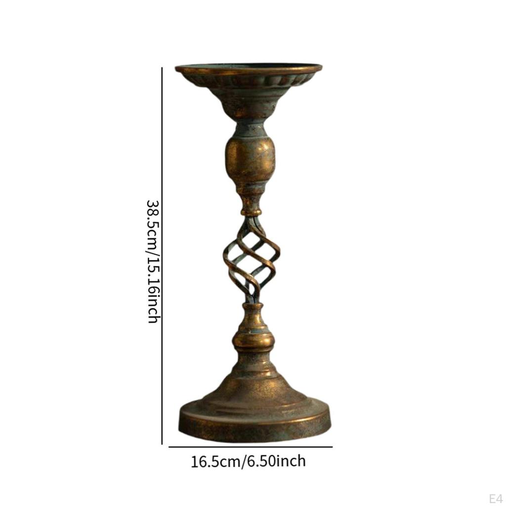 Metal Candle Holder Stand Antique Style Retro Table Centerpiece Candlestick for