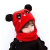 1 Set Autumn Winter Cute Plush Children Scarf Hat 2 In 1 Boys Girls Fleece Warmth Hooded Scarf Set