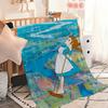 cartoon anime a-Anne of Green Gables Flannel warm comfort soft plush blanket for sofa living room hogar bedroom travel gift home