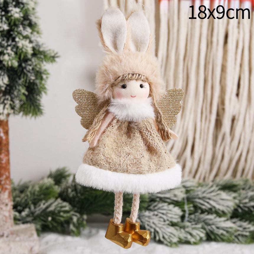 2025 Christmas Angel Dolls Plush Girl Christmas Tree Decorations for Home Navidad Ornaments Xmas Pandent New Year Gifts for Kids