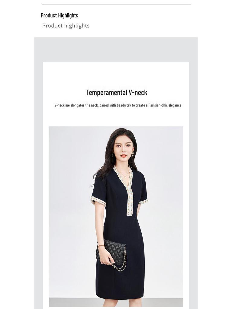 Beaded Luxury Waist-Hugging Dress – Noble Socialite Style for Women