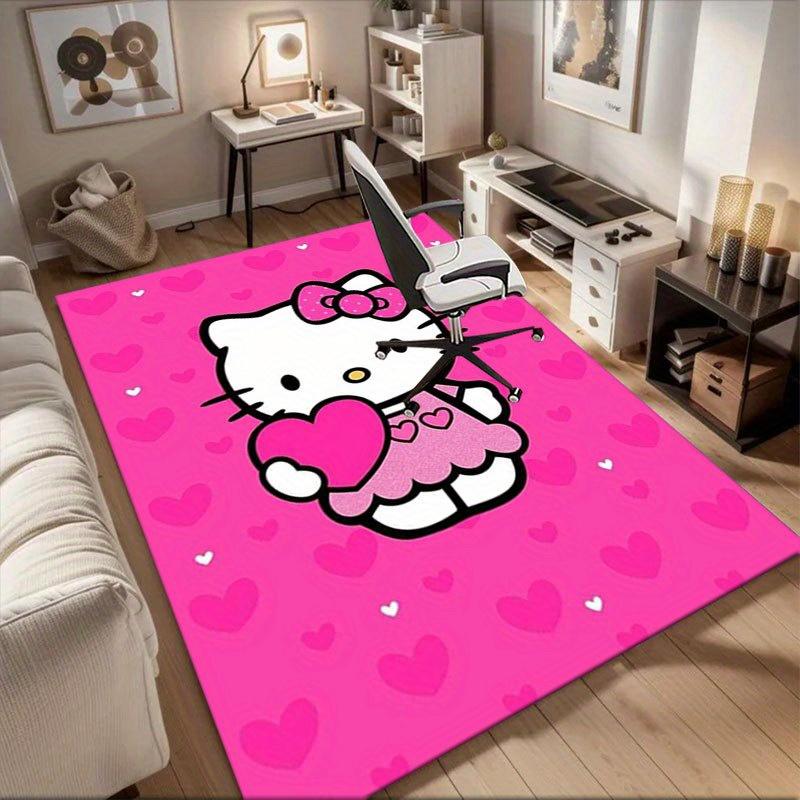 1pc Sanrio Hello Kitty Mermaid Printed Office Carpet Rectangle Rug Under The Table,Perfect Room Decor for Living Room, Bedroom, Kitchen, Non-slip Floo