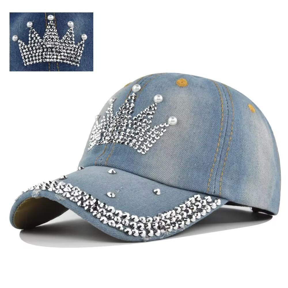 Șapcă de Baseball Femei Retro Street Coroană Mărgele Blugi Parasolar Șapcă de Baseball Feminină Outdoor Casual Pălării de Var Pentru Femei Vizor Solar