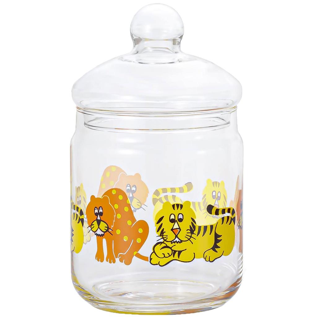 Aderia Retro Storage Showa Era Retro Bonbon Container Gift Made in Storage Showa Era Retro Glass Airtight Condiment Coffee Bean Container (ADERIA)