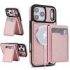 Case for iPhone 17 Pro Max - Leather/PU, Rose Gold, With Stand