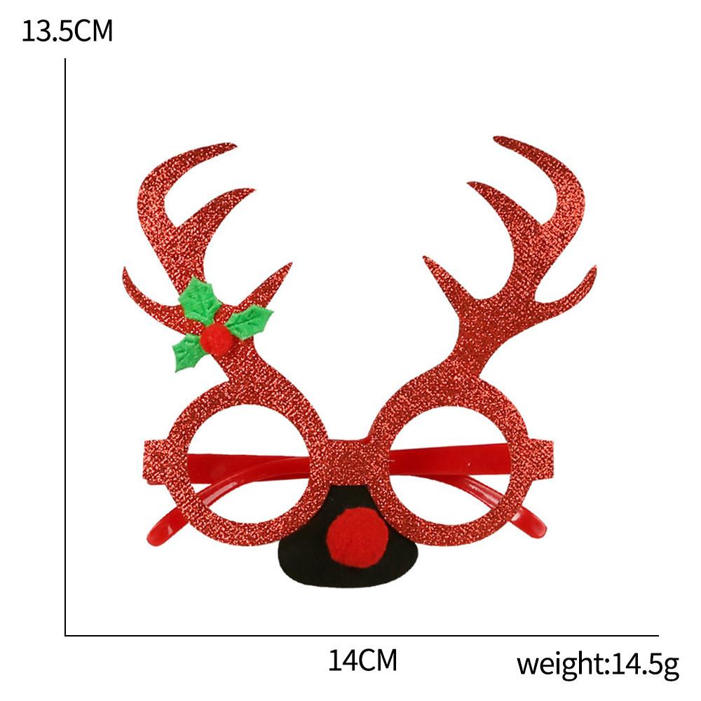 Christmas Cartoon Style Glasses With Playful Reindeer Antlers Perfect For Events Holiday
