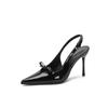 2025 New Women's Pointed Toe High Heels Slip-On Slingback Patent Leather Pumps for Work & Casual Comfortable Office Shoes