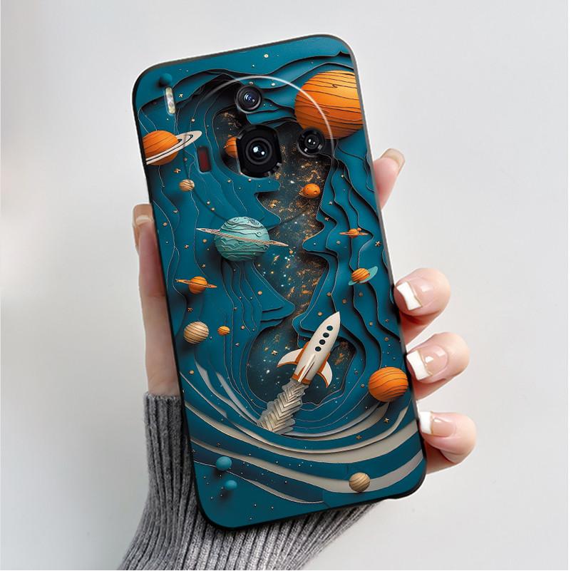 Printing Case For ZTE Nubia Z50S Pro 5G Funda ZTE Nubia Z60S Pro 5G Cover Soft Silicone Black Shell Cute Flower Cartoon Casing