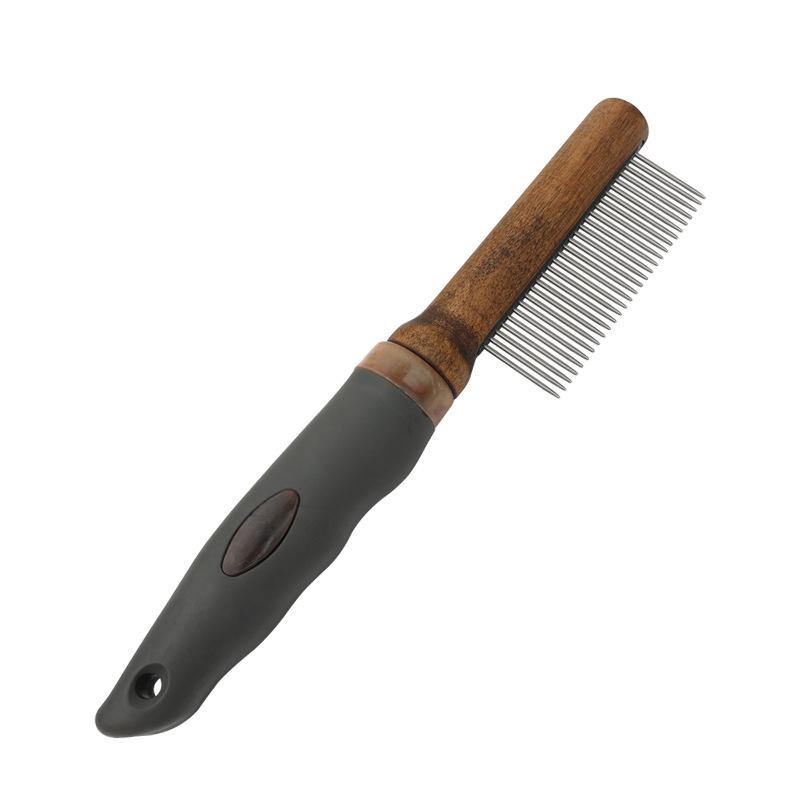 

Solid wood cat comb, knotted to remove floating hair, beauty dog comb, double-row comb with dense teeth 90608