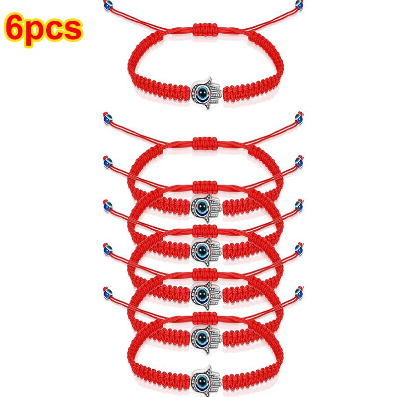 12Pcs/Set Handmade Turkish Lucky Evil Eye Bracelets For Women Men Blue Eyes Braided Red Rope Lucky Bracelet Friendship Jewelry