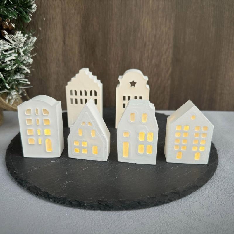 Silicone Atmosphere Decoration Lighting Mold 4 Grid House Shaped Candlestick Mould Gypsum Mould for Atmosphere Light