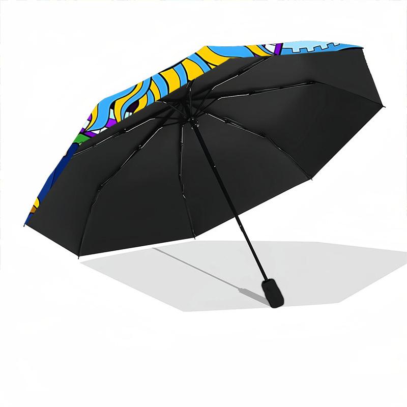 1pc Zodiac Mandala Automatic Folding Umbrella, Portable & Foldable Design with 8 Ribs, Casual Outdoor Accessory Halloween and Christmas Gift