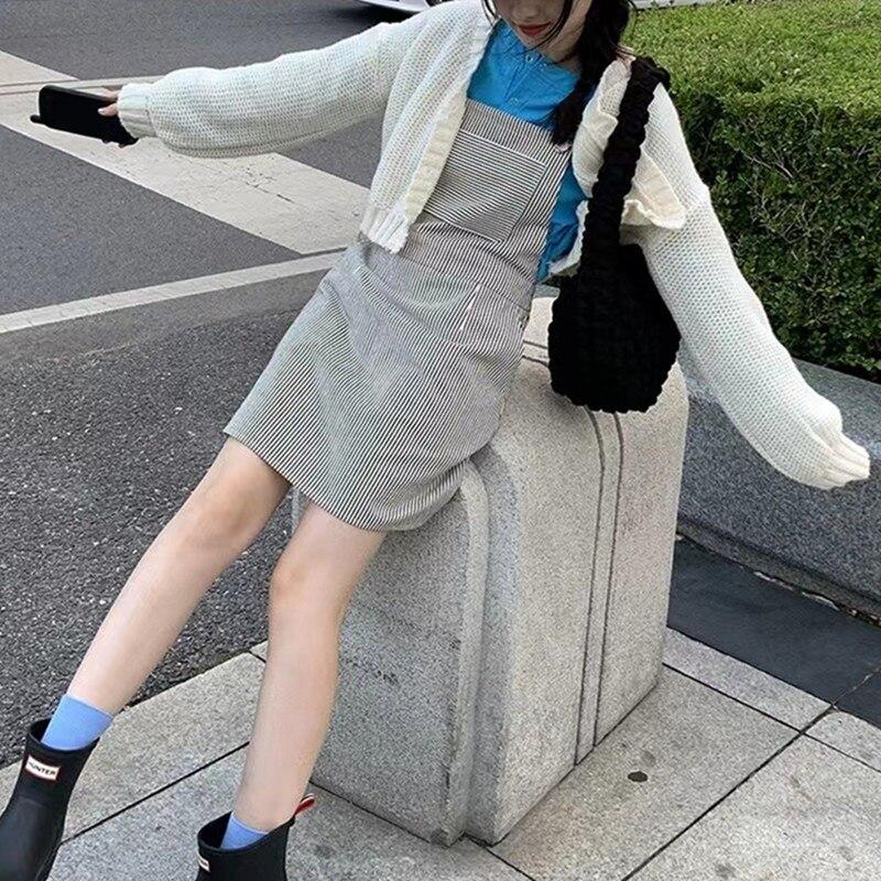 Autumn Loose Single-breasted Women Cardigan Top Long Sleeve Knitted Sweater Coat Women Winter Fashion Crop Cardigans 29140