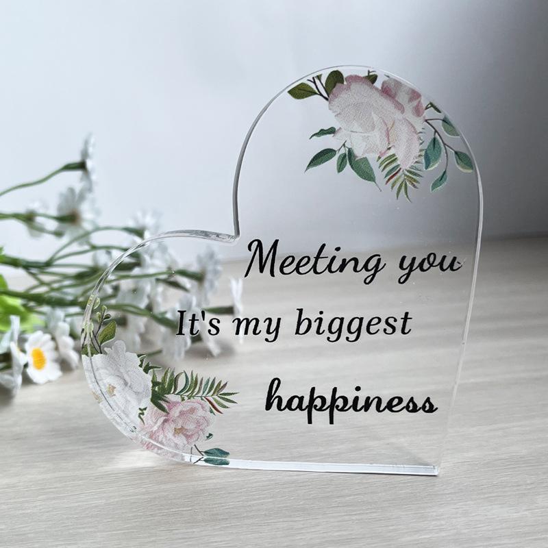 Valentine's Day Gift Desktop Living Room Bedroom Decoration Transparent Acrylic Heart Ornament