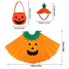 Halloween Pumpkin Costume Set for Woman and Man Halloween Pumpkin Cloak Halloween Pumpkin Candy Bag Hat Party Props