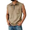 Ärmellose Herrenweste mit halbem Reißverschluss, lässige Tasche vorne, bequeme Passform, Muskel-Tanktop für Outdoor- und Indoor-Aktivitäten