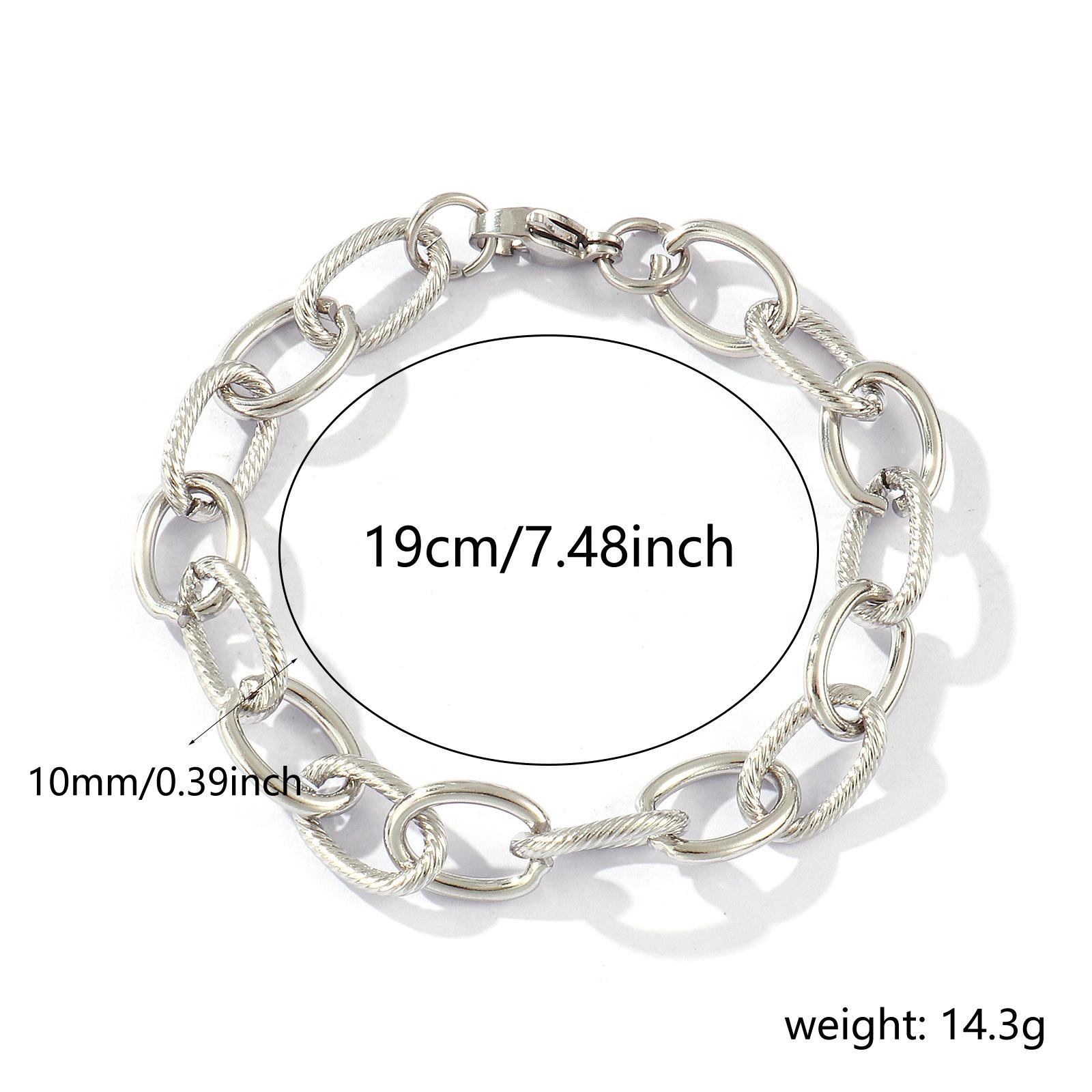 

1 Piece Dainty Exquisite 304 Stainless Steel Handmade Link Chain Bracelets For Women Men Gift 19cm(7.5 ) long